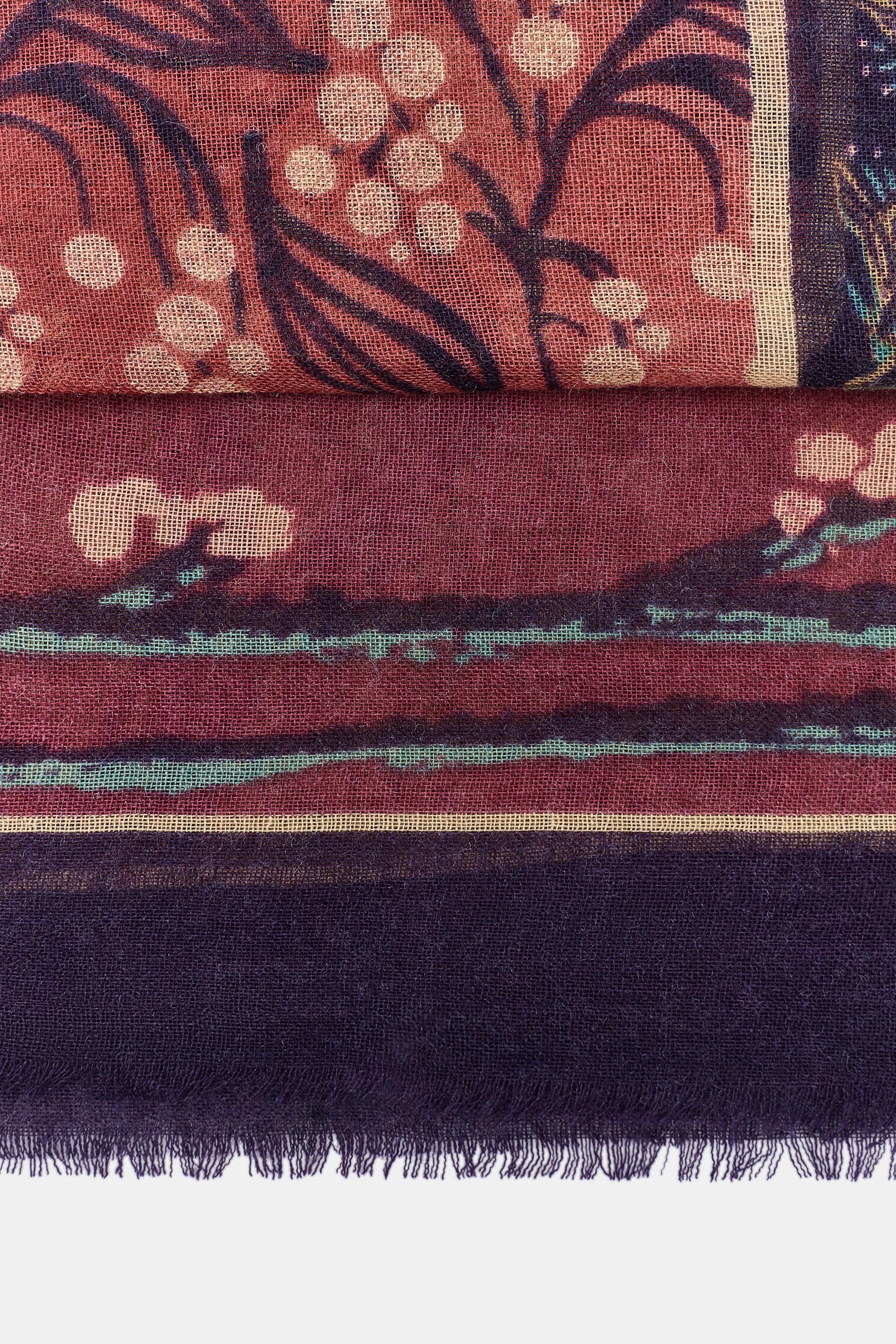 WOOL-BLEND PRINTED SCARF